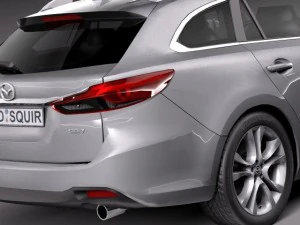 Mazda 6 Wagon 2015 Lowpoly 3D Model