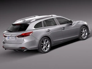 Mazda 6 Wagon 2015 Lowpoly 3D Model