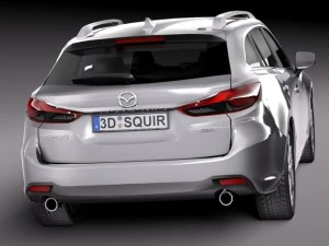 Mazda 6 Wagon 2015 Lowpoly 3D Model