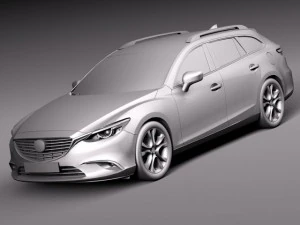 Mazda 6 Wagon 2015 Lowpoly 3D Model