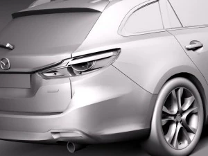 Mazda 6 Wagon 2015 Lowpoly 3D Model