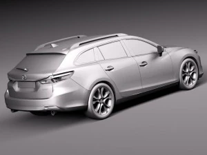 Mazda 6 Wagon 2015 Lowpoly 3D Model