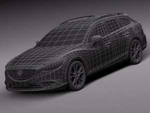 Mazda 6 Wagon 2015 Lowpoly 3D Model