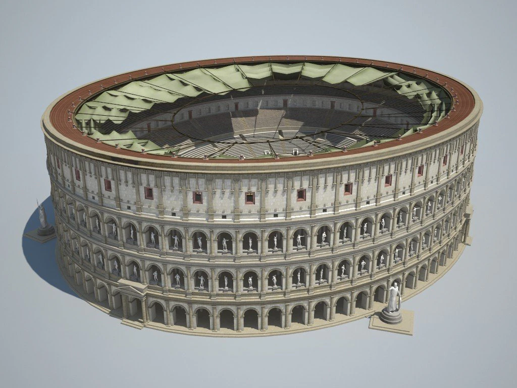Colosseum New Undamaged 3D Model .c4d .max .obj .3ds .fbx .stl .blend