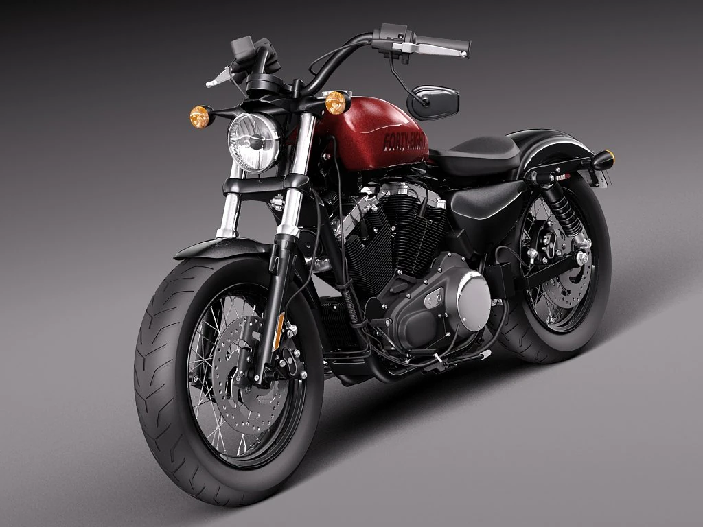 Harley Davidson Sportster quarenta e oito 2015 Modelo 3D .c4d .max .obj .3ds .fbx .stl .blend 