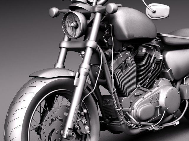 harley davidson sportster forty eight 2015 3D Model in Motorcycle 3DExport