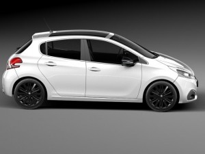 Peugeot 208 5-door 2016 3D Model