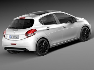 Peugeot 208 5-door 2016 3D Model