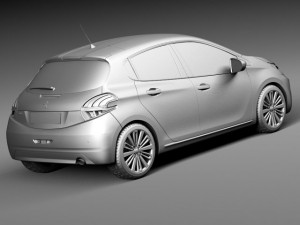 Peugeot 208 5-door 2016 3D Model