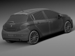 Peugeot 208 5-door 2016 3D Model