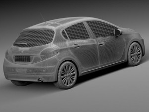 Peugeot 208 5-door 2016 3D Model