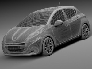 Peugeot 208 5-door 2016 3D Model