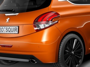Peugeot 208 3-door 2016 Modelo 3D