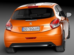 Peugeot 208 3-door 2016 Modelo 3D