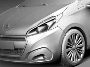Peugeot 208 3-door 2016 3D Model