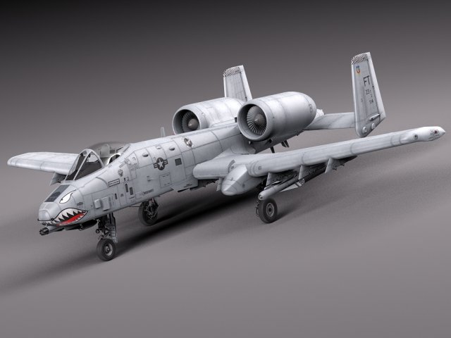 A10 Thunderbolt Fairchild Republic 3D मॉडल .c4d .max .obj .3ds .fbx .stl .blend 