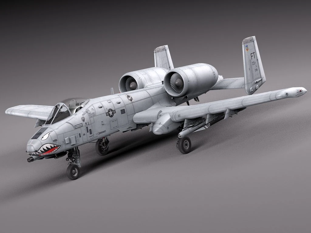 A10 Thunderbolt Fairchild Republic 3D Model .c4d .max .obj .3ds .fbx .stl .blend