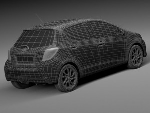 Toyota Yaris SE Hatchback 5-door 2015 Modelo 3D