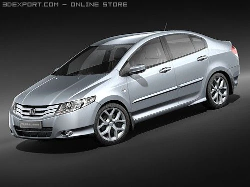 Honda City 2009 3D Model .c4d .max .obj .3ds .fbx .stl .blend 