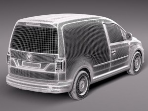 Volkswagen Caddy Cargo Van 2016 3Dモデル