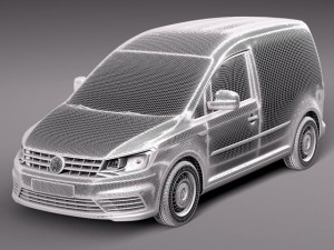 Volkswagen Caddy Cargo Van 2016 3Dモデル