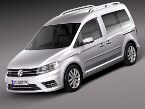 Volkswagen Caddy Passenger Van 2016 Modello 3D