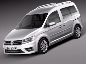 Volkswagen Caddy Fourgon de tourisme 2016 Modèle 3D