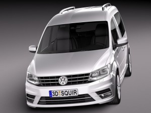 Volkswagen Caddy Passenger Van 2016 Model 3D