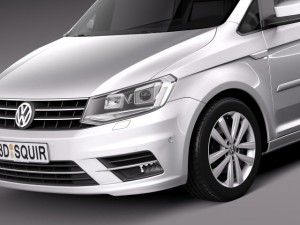 Volkswagen Caddy Passenger Van 2016 Model 3D