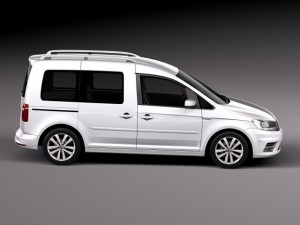 Volkswagen Caddy Passenger Van 2016 Model 3D