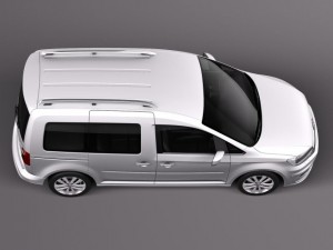 Volkswagen Caddy Passenger Van 2016 Model 3D