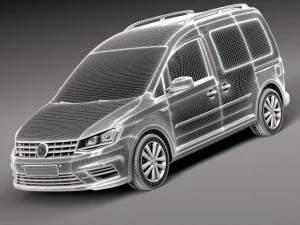 Volkswagen Caddy Passenger Van 2016 3D Model