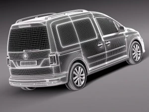 Volkswagen Caddy Passenger Van 2016 3D Model