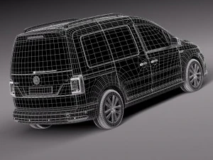 Volkswagen Caddy Passenger Van 2016 3D Model