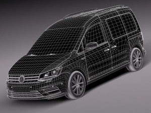 Volkswagen Caddy Passenger Van 2016 Model 3D