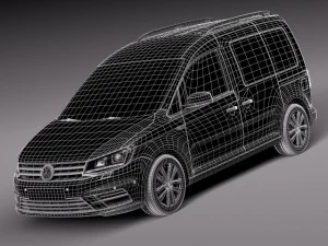 Volkswagen Caddy Passenger Van 2016 3D Model