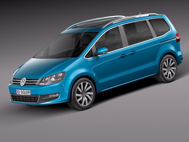 Volkswagen Sharan 2016 3D 模型 .c4d .max .obj .3ds .fbx .stl .blend
