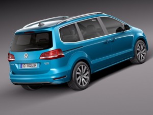 Volkswagen Sharan 2016 3D 模型