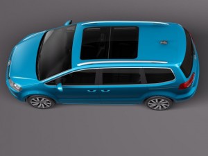 Volkswagen Sharan 2016 3D 模型