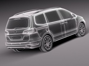 Volkswagen Sharan 2016 3D 模型