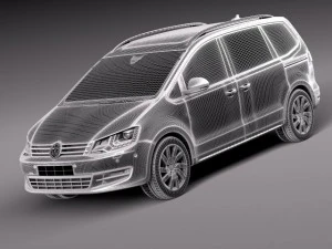 VolkswagenSharan2016 Modello 3D