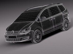 Volkswagen Sharan 2016 3D 模型