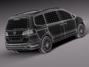 Volkswagen Sharan 2016 3D 模型
