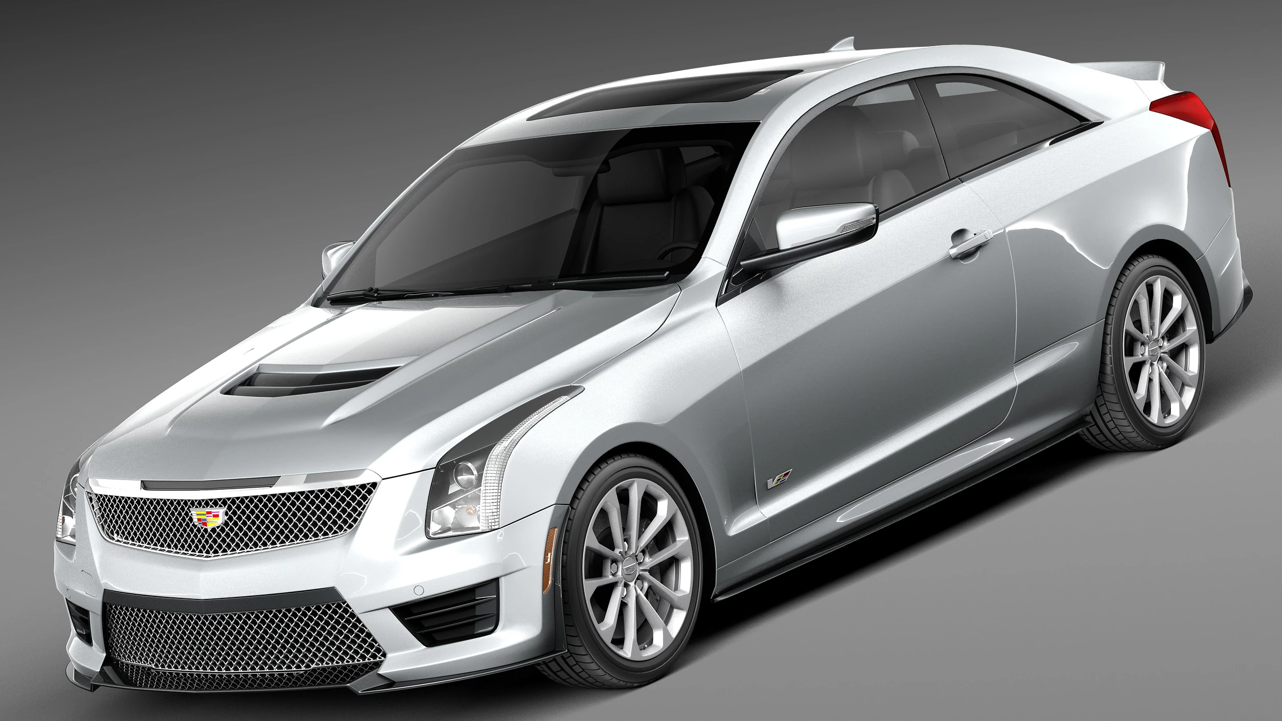 Cadillac ATS-V Coupe 2016 3D Model .c4d .max .obj .3ds .fbx .stl .blend 