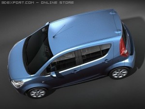 Opel Agila 2009 3D Модель