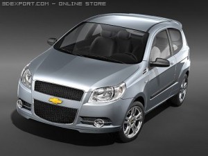 Chevrolet Aveo 2009 3-door 3D Model