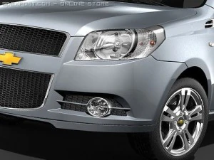 chevrolet aveo 2009 3 puertas Modelo 3D