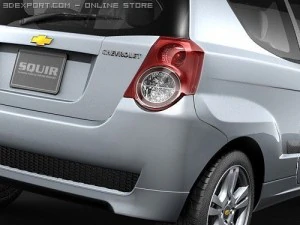 chevrolet aveo 2009 3 puertas Modelo 3D