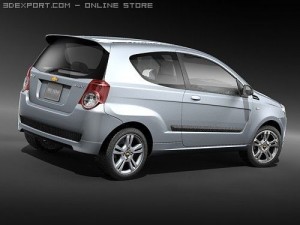 Chevrolet Aveo 2009 3-door 3D Model