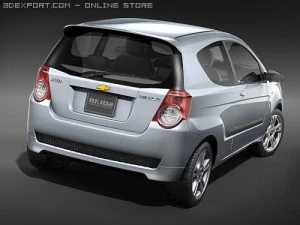 chevrolet aveo 2009 3 puertas Modelo 3D